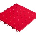 Dalle de sol garage pleine polypropylène DIAMOND HOME rouge