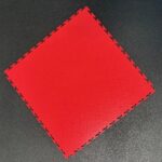 Dalle de sol PVC garage clipsable rouge