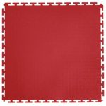 Dalle de sol PVC garage clipsable rouge
