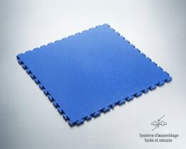 dalle sol PVC garage clipsable bleu