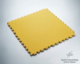 dalle sol PVC garage clipsable jaune