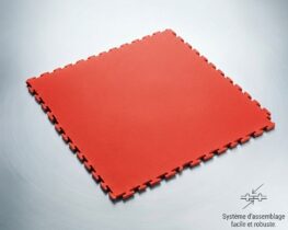 dalle sol garage PVC clipsable rouge