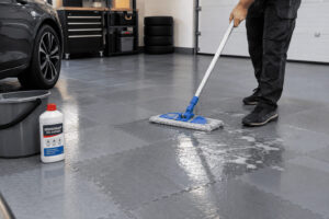 nettoyer des dalles de garage en PVC