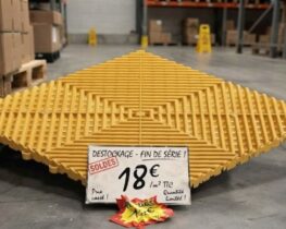 DESTOCKAGE dalle clipsable ajourée RIBTRAX HOME jaune
